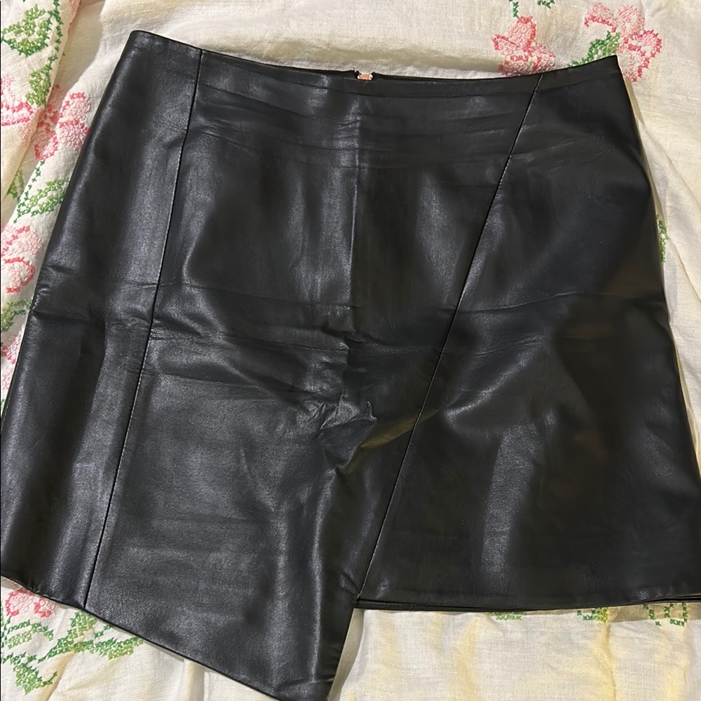 Black Faux-Leather Mini Skirt